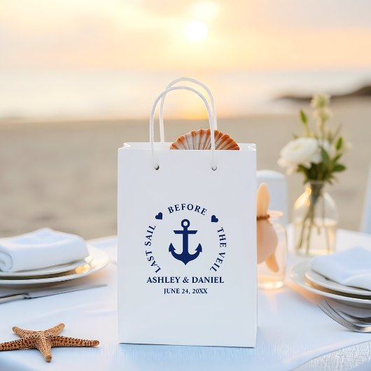 Laatste zeiltocht voor de sluier nautische gunst medium cadeauzakje