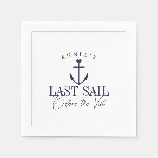 Laatste zeiltocht voor de sluier Nautische vrijgez Servet (Voorkant)