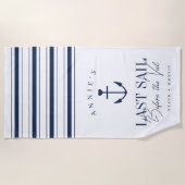 Laatste zeiltocht voor de sluier Nautische vrijgez Strandlaken (Voorkant)