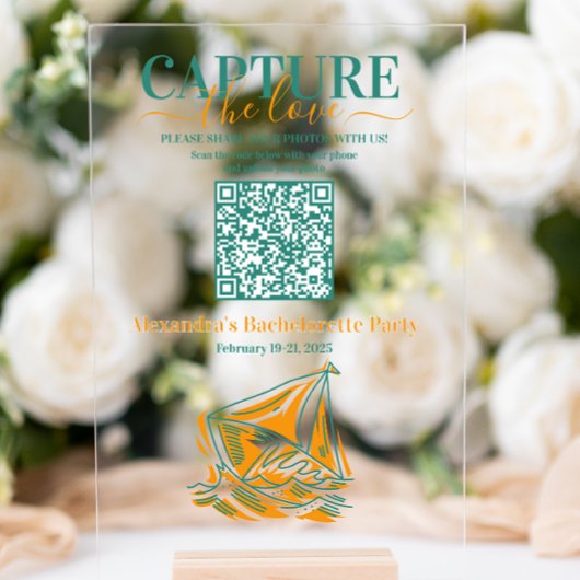 Laatste zeiltocht voor de sluier vrijgezellenfeest acryl bord