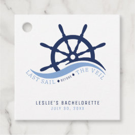 Laatste zeiltocht voor de sluier vrijgezellenfeest bedankjes labels
