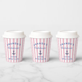 Laatste zeiltocht voor de sluier vrijgezellenfeest papieren bekers