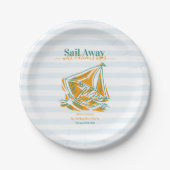 Laatste zeiltocht voor de sluier vrijgezellenfeest papieren bordje (Voorkant)