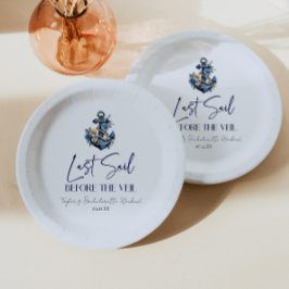 Laatste zeiltocht voor de sluier vrijgezellenfeest papieren bordje