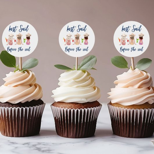 Laatste zeiltocht voor de sluier vrijgezellenfeest ronde sticker