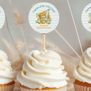 Laatste zeiltocht voor de sluier vrijgezellenfeest ronde sticker