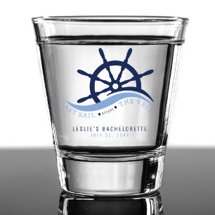 Laatste zeiltocht voor de sluier vrijgezellenfeest shot glas