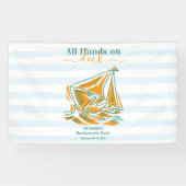 Laatste zeiltocht voor de sluier vrijgezellenfeest spandoek (Horizontaal)