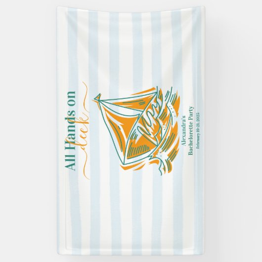 Laatste zeiltocht voor de sluier vrijgezellenfeest spandoek (Verticaal)