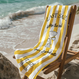 Laatste zeiltocht voor de sluier vrijgezellenfeest strandlaken