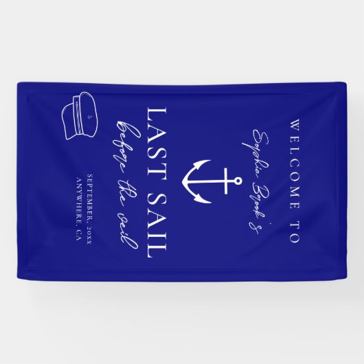 Laatste zeiltocht voor de sluier vrijgezellenweeke spandoek (Horizontaal)