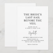 Laatste zeiltocht voor de sluier | Wit Vrijgezelle Kaart (Voorkant / Achterkant)