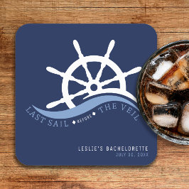 Laatste zeiltocht voor de sluierhelm Nautisch Blau Kartonnen Onderzetters