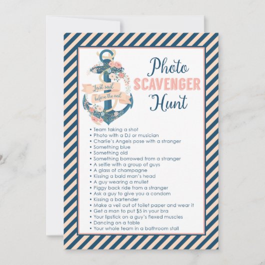 Laatste zeiltocht voor de Veil Bachelorette Party  Kaart (Voorkant)