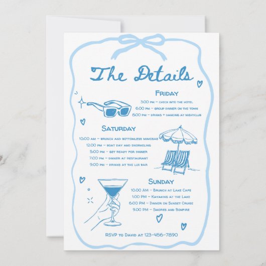 Laatste zeiltocht voor de Veil Bachelorette Route Kaart (Achterkant)