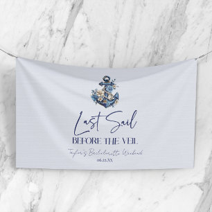 Laatste zeiltocht voor vrijgezellenfeest weekend spandoek