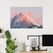 Laatste zonlicht op berg Storžič, Slovenië Poster (Thuiskantoor)