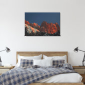 Laatste zonlicht op bergen canvas afdruk (Insitu (Slaapkamer))
