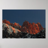 Laatste zonlicht op bergen poster (Voorkant)