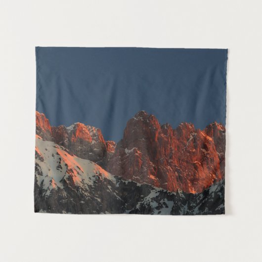 Laatste zonlicht op bergen wandkleed (Voorkant (horizontaal))