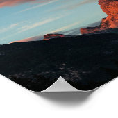 Laatste zonlicht op de berg Mangart, Slovenië Poster (Hoek)