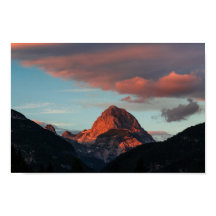 Laatste zonlicht op de berg Mangart, Slovenië