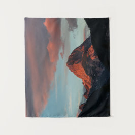 Laatste zonlicht op de berg Mangart, Slovenië Wandkleed