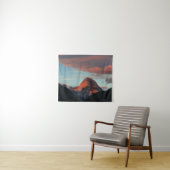 Laatste zonlicht op de berg Mangart, Slovenië Wandkleed (In Situ (horizontaal))
