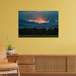 Laatste zonnestralen voor zonsondergang poster