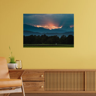 Laatste zonnestralen voor zonsondergang poster