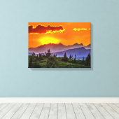 Laatste zonsondergang canvas afdruk (Insitu (Houten vloer))