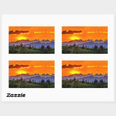Laatste zonsondergang rechthoekige sticker (Vel)