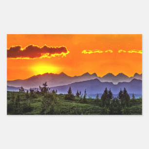 Laatste zonsondergang rechthoekige sticker