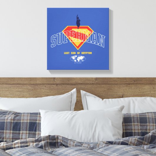 Laatste zoon van Krypton Emblem Canvas Afdruk (Insitu (Slaapkamer))