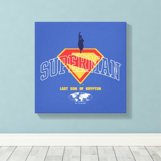 Laatste zoon van Krypton Emblem Canvas Afdruk (Insitu (Houten vloer))