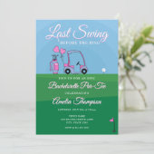 Laatste zwaai voor de ring! Golf Bachelorette Kaart (Staand voorkant)