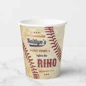 Laatste zwaai voor de ring! honkbal Vrijgezellenfe Papieren Bekers (Voorkant)