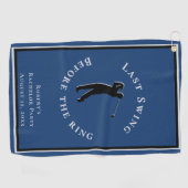 Laatste Zwempartij Voor De Trouw Blauwe Jonggezell Golfhanddoek (Horizontaal)