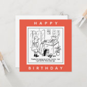 Laattijdige benoeming van de arts - betere Cartoon Kaart (Voorkant / Achterkant in situ)