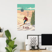 Laax Skigebied Reisposter Poster (Thuiskantoor)