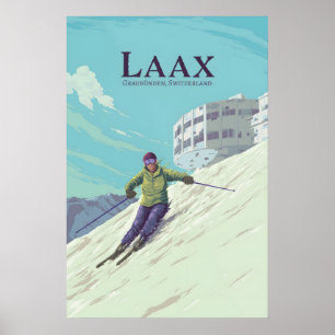 Laax Skigebied Reisposter v2 Poster
