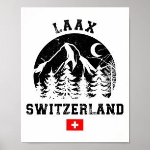 Laax Zwitserland Skigebied Alpen Alpine Skiën Zwem Poster