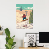 Laax Zwitserland Snowboarden Reisposter Poster (Thuiskantoor)