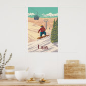 Laax Zwitserland Snowboarden Reisposter Poster (Keuken)
