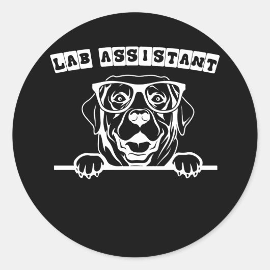 Lab Assistant Labrador Lover Labrador Retriever Do Ronde Sticker (Voorkant)