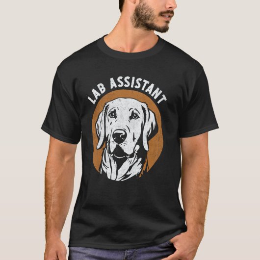 Lab-assistent grappige Labrador Retriever hond T-shirt (Voorkant)