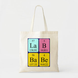 Lab Babe periodieke tabelnaam canvas tas