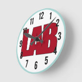 LAB - BIG RED BOLD MEDICAL LABORATORY LOGO RONDE KLOK (Hoek)