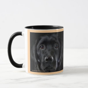 Lab Black Pup   Tweetonige Mok, 15 oz Mok