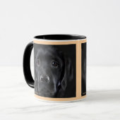 Lab Black Pup | Tweetonige Mok, 15 oz Mok (Voorkant links)